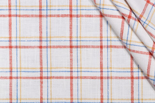 P Kaufmann Inwood Plaid Woven Decorator Fabric in Fiesta 