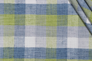 P Kaufmann Union Check Woven Upholstery Fabric in Mojito 