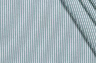 Magnolia Home Oxford Stripe Printed Cotton Drapery Fabric in Laguna 