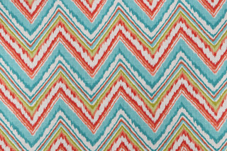Dena Home Chevron Charade Printed Linen Blend Drapery Fabric in Capri