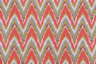 Robert Allen Neo Flame Printed Cotton Drapery Fabric in Coral