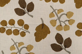 Richloom Foliage Printed Linen Blend Drapery Fabric in Autumn