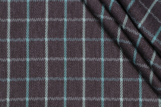 Check Woven Upholstery Fabric in Blue/Grey