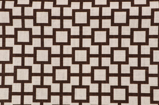 Robert Allen Cats Cradle Printed Linen Blend Drapery Fabric in Java