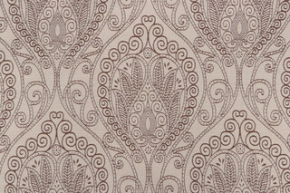 Medallion Woven Upholstery Fabric in Brown