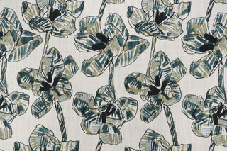 Richloom Lucinda Printed Cotton Drapery Fabric in Mineral