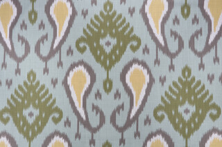 Robert Allen Dwell Studios Batavia Ikat Printed Cotton Drapery Fabric in Aquamarine