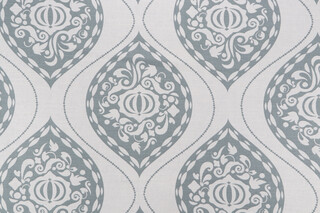 Robert Allen Dwell Studios Ogee Printed Cotton Drapery Fabric in Aquamarine