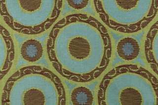 Medallion Embroidered Drapery Fabric in Spring