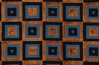 Scalamandre Arianna Velvet Upholstery Fabric in Bleu/Or