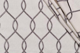Conley Embroidered Decorator Fabric in Pewter