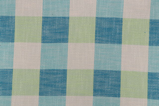 Check Woven Upholstery Fabric in Aqua