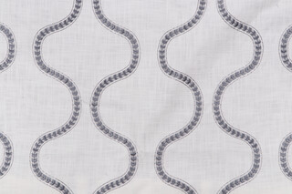 Richloom Arthur Embroidered Drapery Fabric in Slate