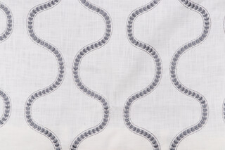 Richloom Arthur Embroidered Drapery Fabric in Slate