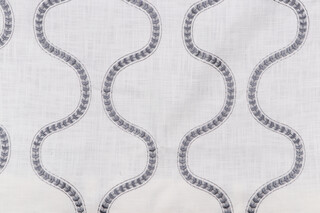 Richloom Arthur Embroidered Drapery Fabric in Slate