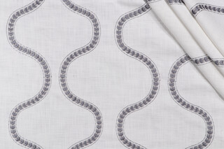 Richloom Arthur Embroidered Drapery Fabric in Slate