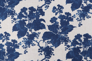Crypton Briar High Performance Printed Chenille Upholstery Fabric in Indigo