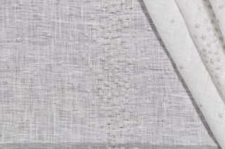 Bubbles Embroidered Semi-Sheer Drapery Fabric in Silver