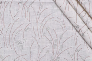 Minnie Embroidered Drapery Fabric in Pebble