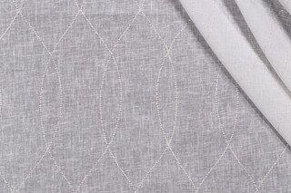 Bigelow Sheer Embroidered Drapery Fabric in Snowflake