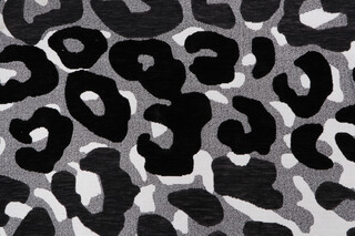 Camouskin Woven Chenille Upholstery Fabric in Black & White 