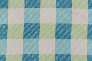 Check Woven Upholstery Fabric in Aqua 