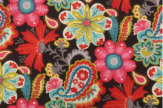 PK Lifestyles Flower Child Printed Polyester Outdoor Fabric in Spectrum