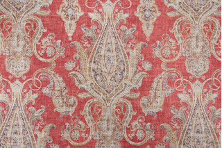 Kaufmann Fair Trade/Cir Printed Linen Blend Drapery Fabric in Tomato