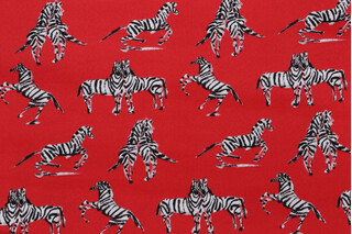 Novogratz Dr Zebra Printed Polyester Outdoor Fabric in Red