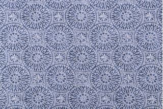 Magnolia Home Tibet II Printed Cotton Drapery Fabric in Navy