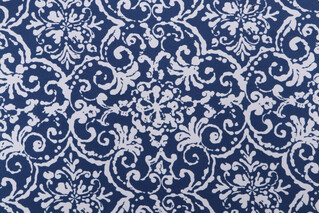 PK Lifestyles Print Affair Printed Polyester Outdoor Fabric in Navy