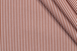 Magnolia Home Oxford Stripe Printed Cotton Drapery Fabric in Cinnamon