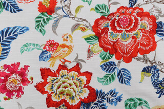 PK Lifestyles Summer Palace Printed Cotton Drapery Fabric in Byzantine