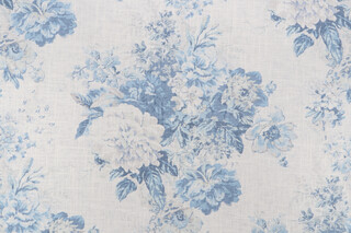 Waverly Ballad Bouquet Printed Linen Blend Drapery Fabric in Frost