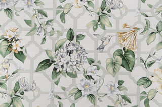 Waverly Trelliage Printed Cotton Drapery Fabric in Garden