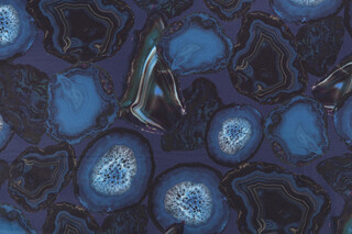 Cynthia Rowley Space Rocks Printed Drapery Fabric in Indigo for Home Accent Fabrics