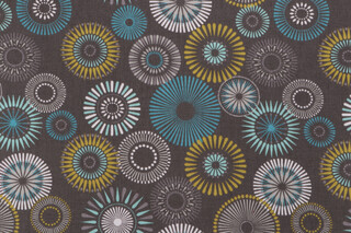 Covington Starburst Printed Cotton Drapery Fabric in Multi