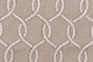 Molina Embroidered Drapery Fabric in Linen