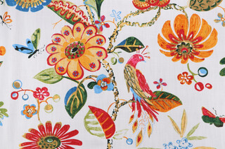 Braemore Frolic Floral Printed Cotton Decorator Fabric in Magnolia