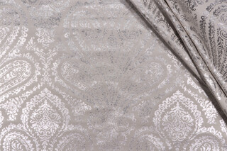 Waverly Paisley Aglow Printed Decorator Fabric in Pewter