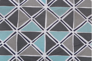 Premier Prints Ian Printed Cotton Drapery Fabric in Cyan