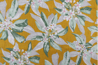 Stof France Seringat Printed Drapery Fabric in Moutarde