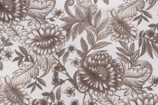 Lacefield Printed Linen Drapery Fabric in Sepia