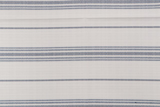 Ticking Woven Polyolefin Outdoor Fabric in Indigo
