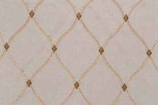 Mill Creek Engaging Embroidered Drapery Fabric in Ecru