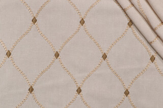 Mill Creek Engaging Embroidered Drapery Fabric in Ecru