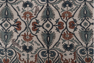 Kaufmann Sullana Printed Drapery Fabric in Silver Blue