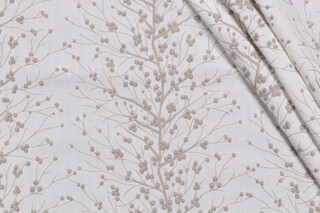 Spruce Embroidered Drapery Fabric in Dusk