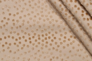 Fonthill Dotty Woven Chenille Upholstery Fabric in Beige/Ivory