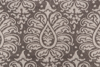 Damask Printed Drapery Fabric in Grey